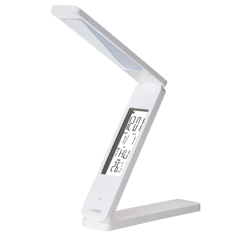 Lampe de table pliante à del usb de 12 po Ginnie, blanc