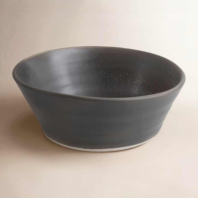 Lena Stoneware Serving Bowl, Charcoal