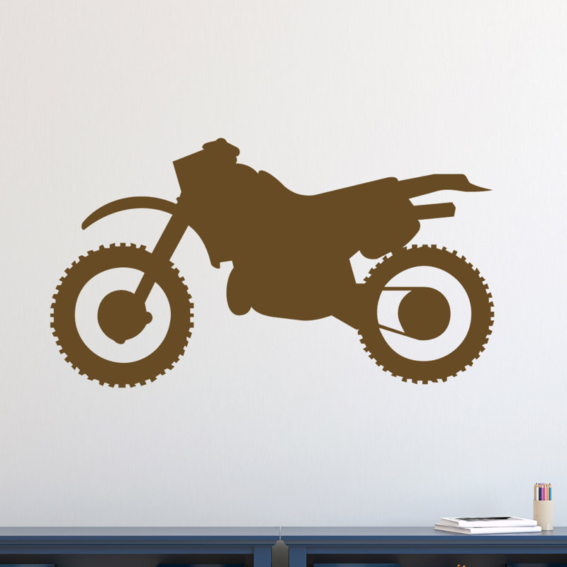 Décalcomanie murale silhouette de vélo à saleté, Chocolat