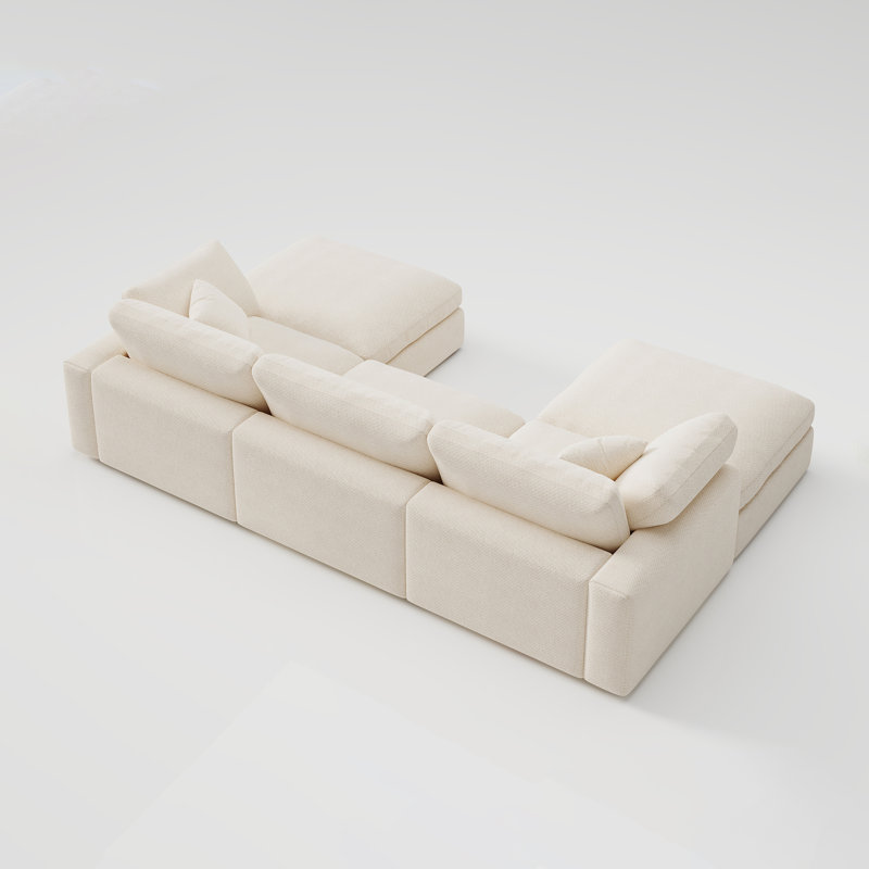 Canapé Abramson, Chenille beige, H 36,2 po x l 120,5 po x P 78 po