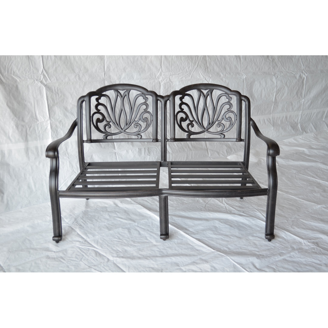 Allene 54'' Wide Powder Coated Aluminum Loveseat with Cushions Lark Manor™