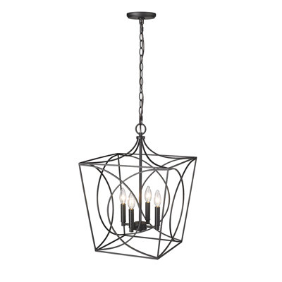 Luminaire suspendu carré 4 lumières