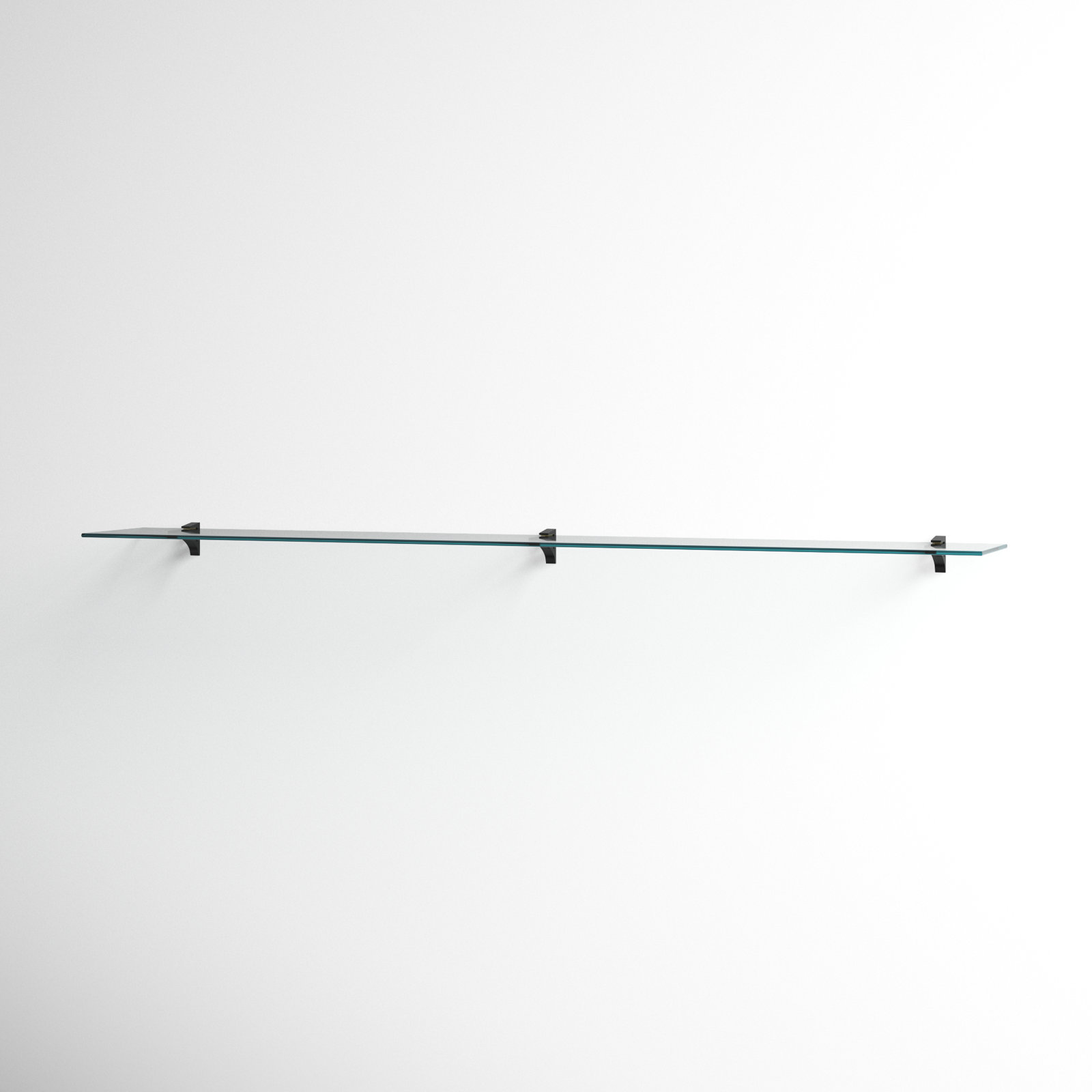Electra 72" Glass Floating Shelf, Black, 2.86" H x 72" W x 10.5" D