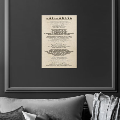 " Desiderata Parchment " by Oliver Gal