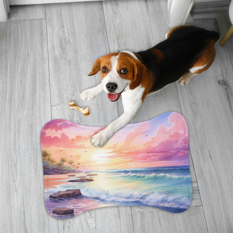 Coastal Scene Patterns - Tapis d'alimentation en forme d'os