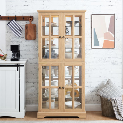 Charmante armoire vitrée avec tablettes réglables et étagère antique élégante