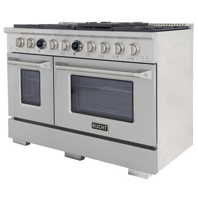 KUCHT 48 in. 6.7 cu. ft. 8 Burners Dual Fuel Range with Kucht Horus Thermostat