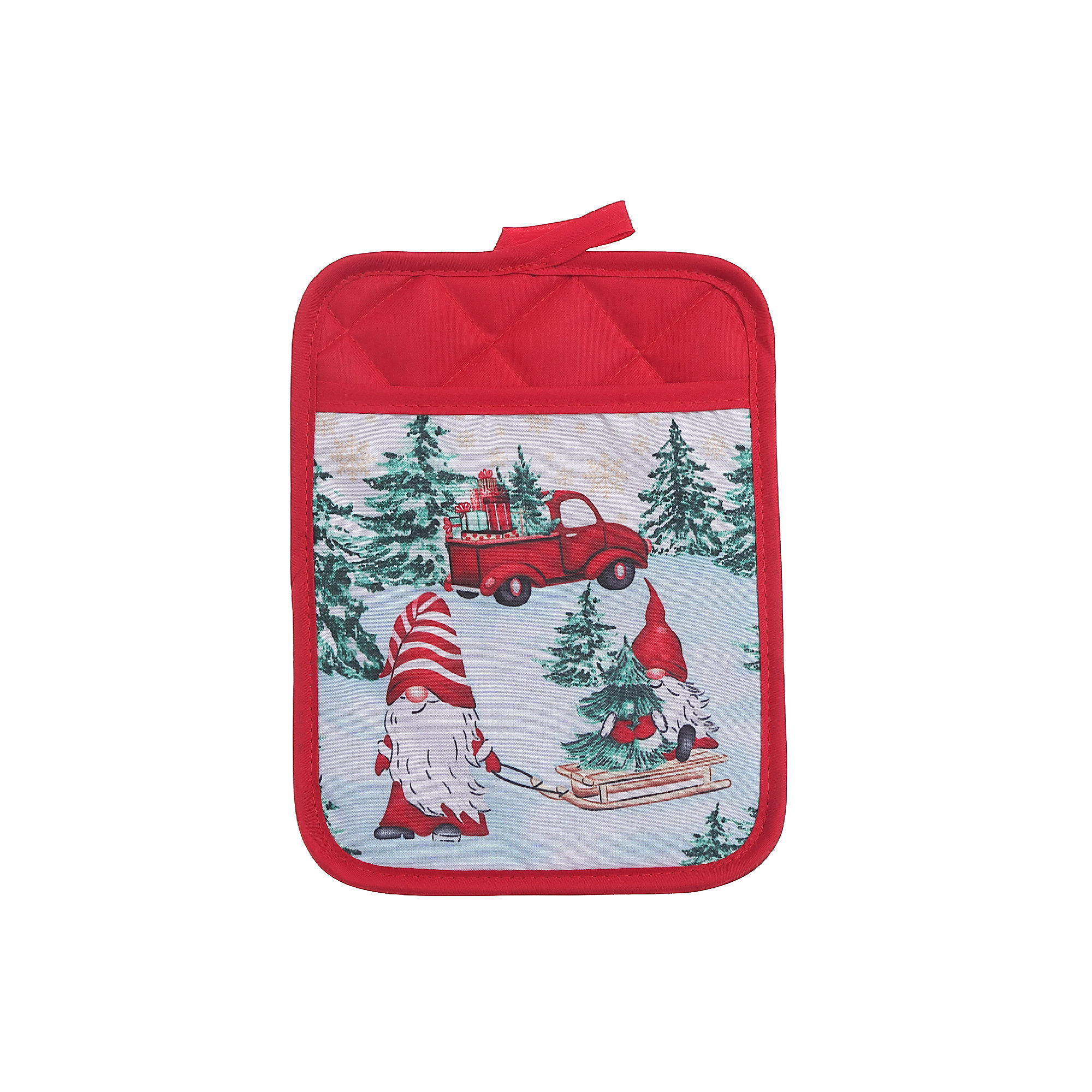 Gnome Christmas House Kitchen Decor Oven Mitt Pot Holder Towel