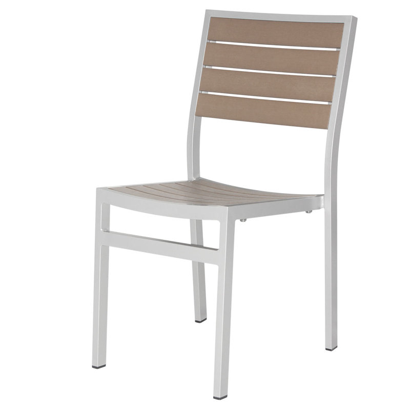 Chaise de patio empilable Napa, Argenté / Gris