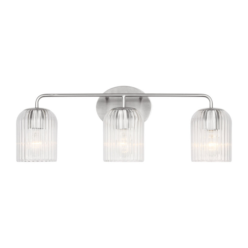 Meuble-lavabo Eisele , H 8,75 po x l 24 po x P 6 po, Nickel brossé, Trois lumières