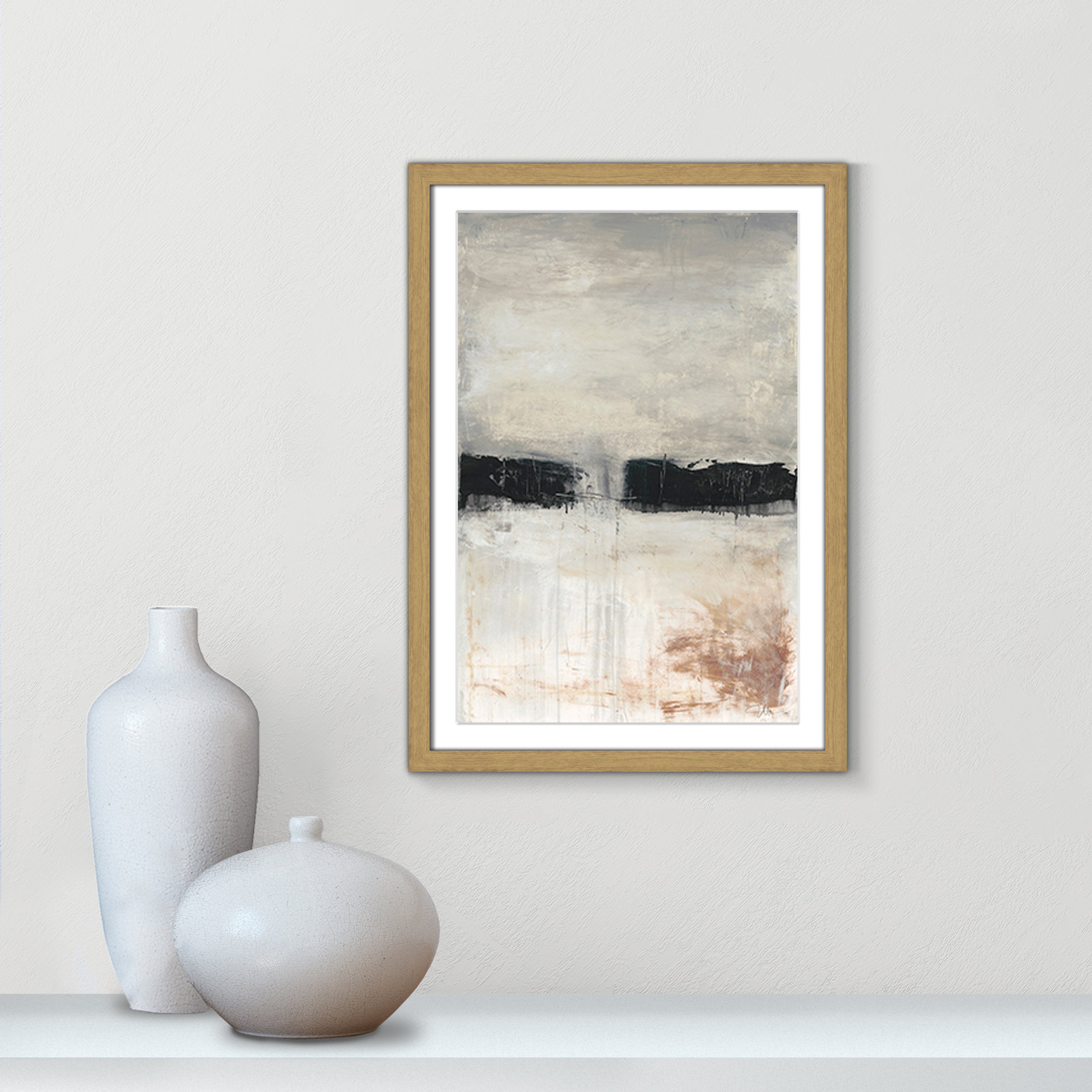 Autumn In The Dark Forest by Filippo Ioco, 23" H x 17" W x 0.75" D, Natural Framed
