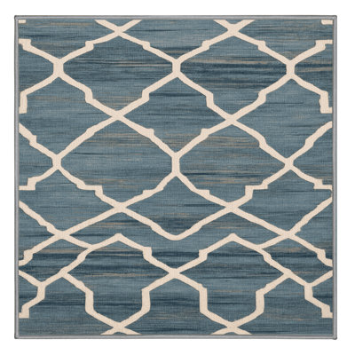 Machine Washable Trellis Grey Area Rug