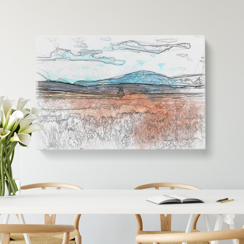 Lone Tree In Montana - Wrapped Canvas, 60cm H x 91cm W x 3cm D