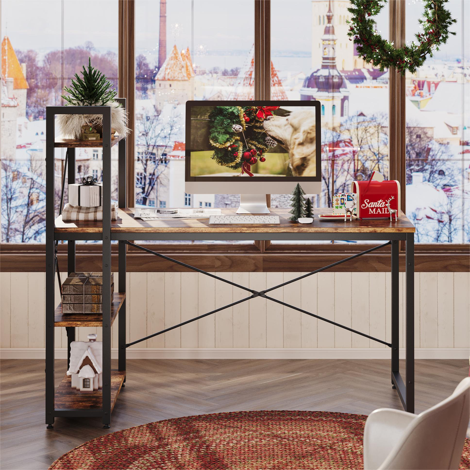 Anaheim Wood Writing Desk with Drawers (Study Desk, Computer Desk, authentic Office Desk)