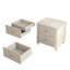 Table de chevet cannelée, table d'appoint de 21,65 po de largeur avec 3 tiroirs, table de chevet moderne en bois avec poignée en métal, table de chevet en bois pour la chambre à coucher, le salon et le placard-1068606673-1068606675