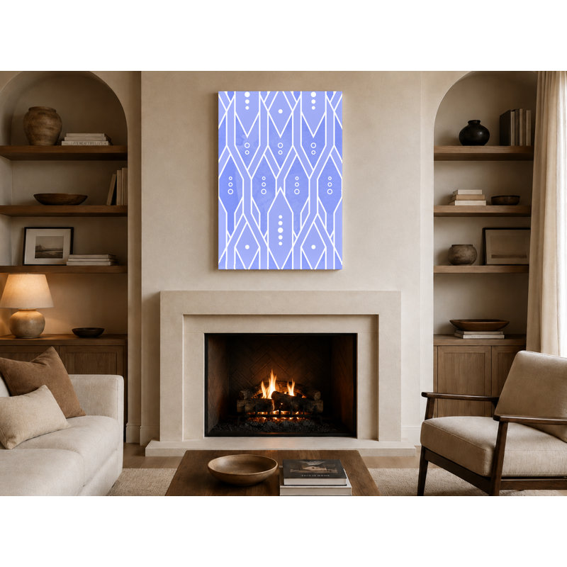 «Blue Geometric Lattice», art mural sur toile, 24" W x 36" H