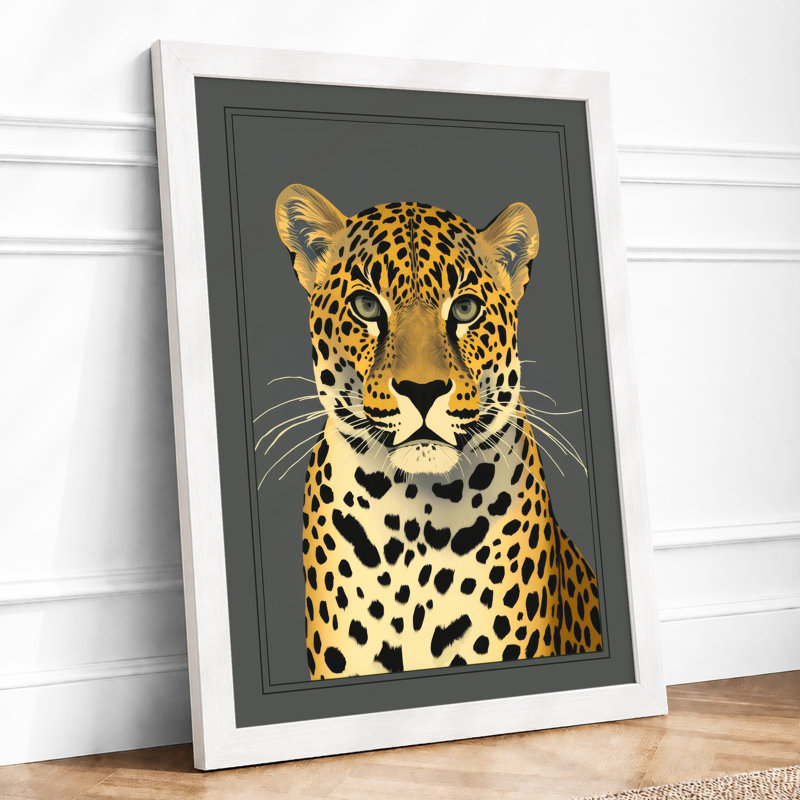 Leopard Gaze Modern - Framed Print, A1 - 84.1 x 59.4 cm, White