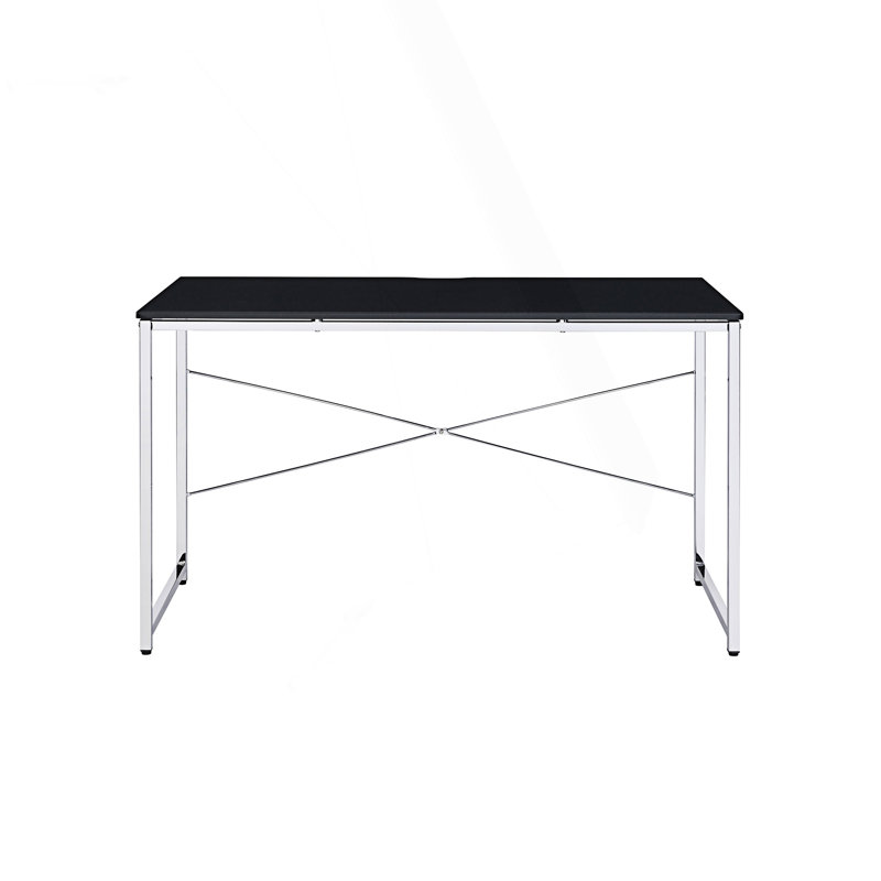 Writing Desk With Modern Design And Sturdy Metal Frame, Black