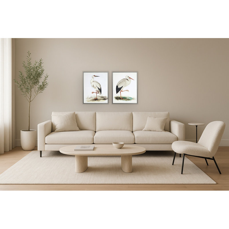 Art mural en toile Elegant Twin Storks Naturale - 24 po x 30 po - (ensemble de 2)