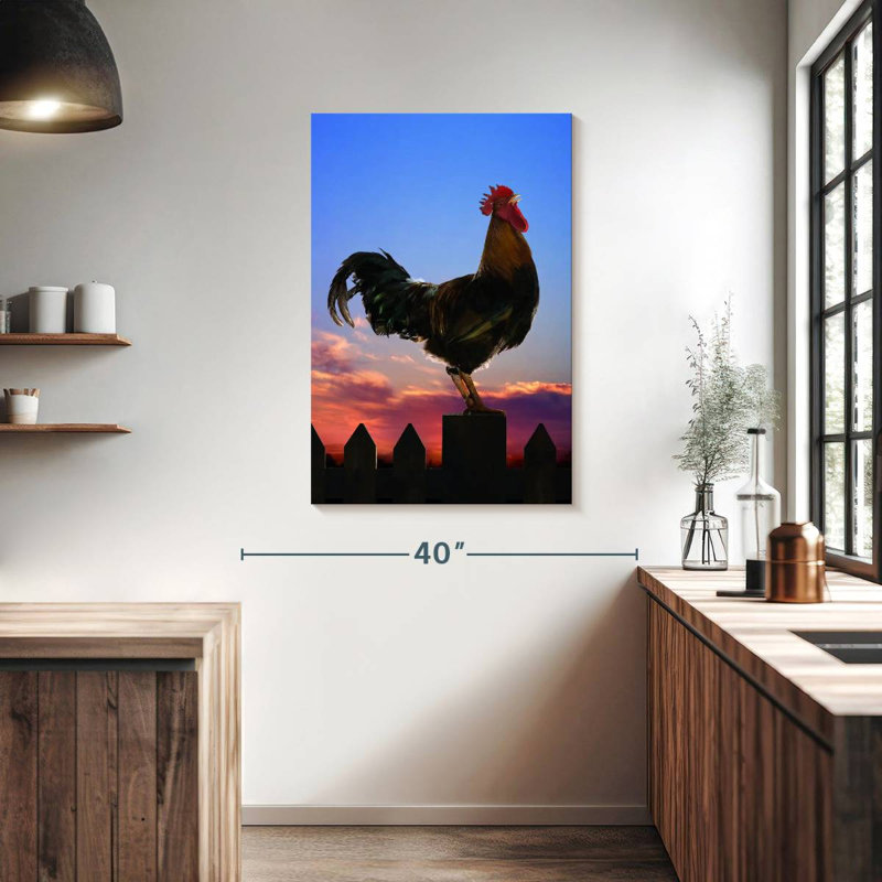 Coq sur clôture, H 39 po x l 26 po