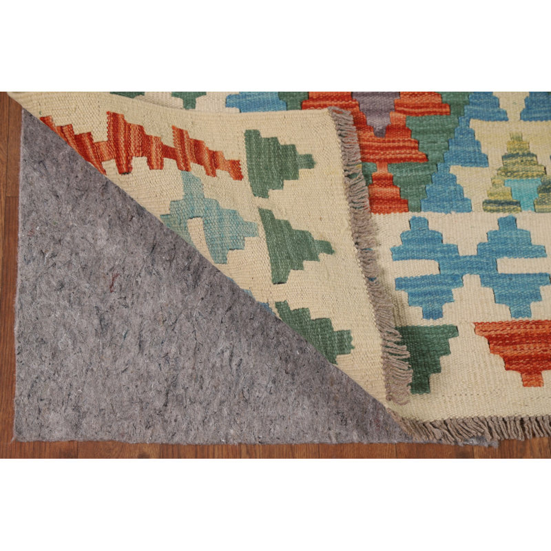 Colourful Kilim Reversible Wool Area Rug 5x7