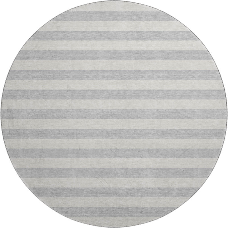 Premium Machine Washable Cerrito AMF530 Pewter Rug, Round 8'