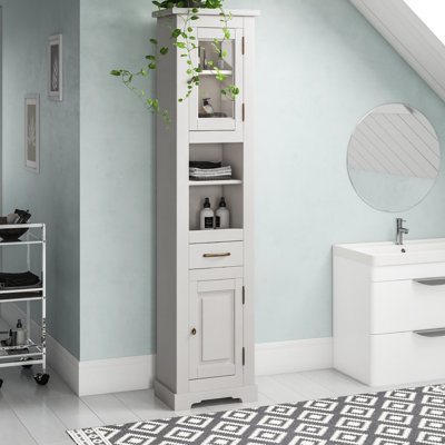 Mcleod Solid Wood Freestanding Linen Cabinet