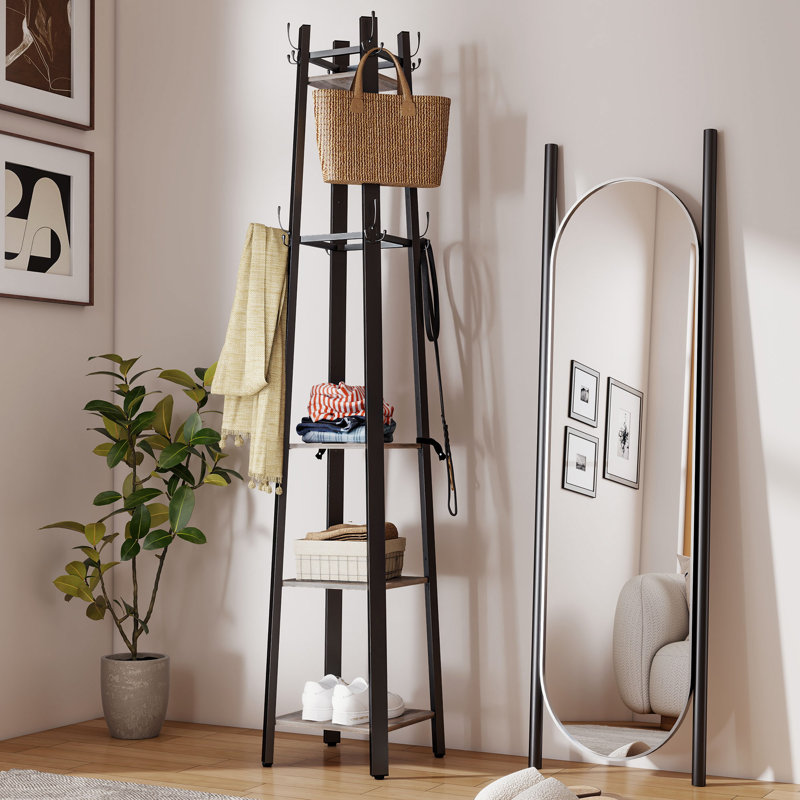 Metal Freestanding 8 - Hook Coat Rack, Grey