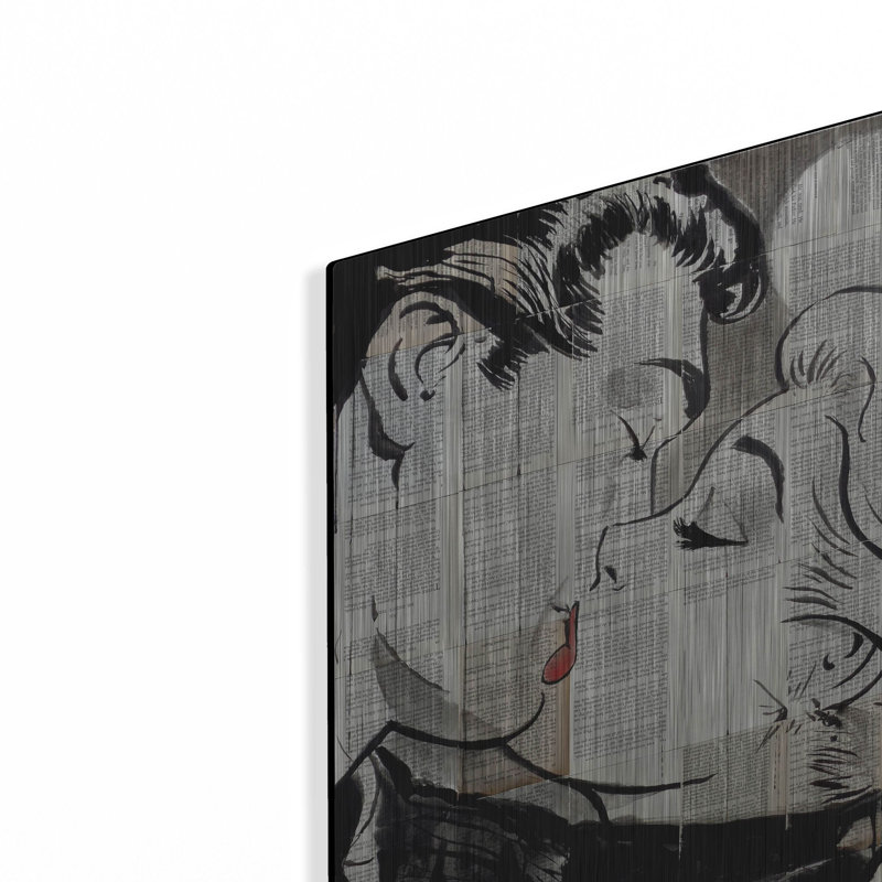 «Pop Kiss» par Loui Jover, art mural en métal, H 16 po x l 12 po