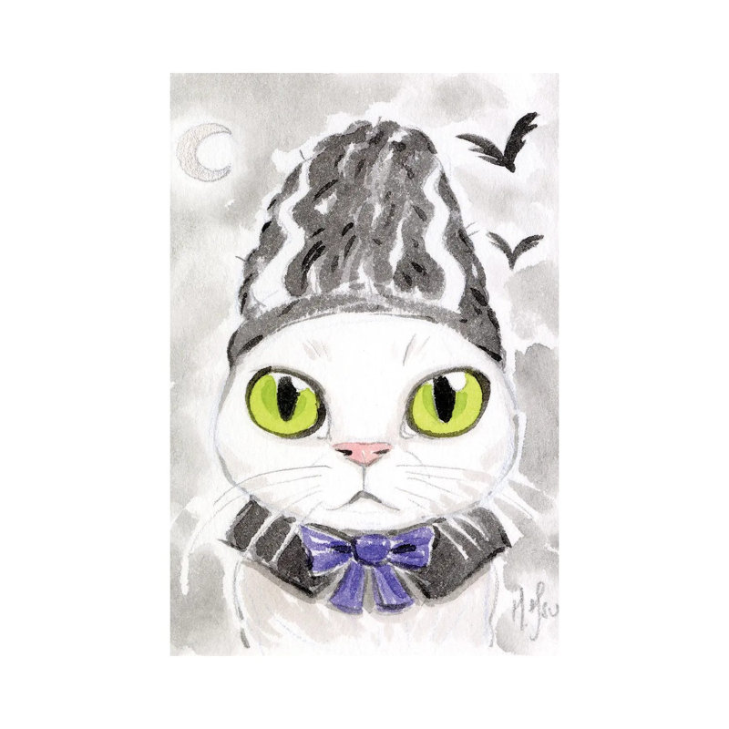 Cat - Bride Of Frankenstein by Martin Hsu - Painting on Canvas, 101.6 cm H x 66.04 cm W x 1.91 cm D, Wrapped Canvas