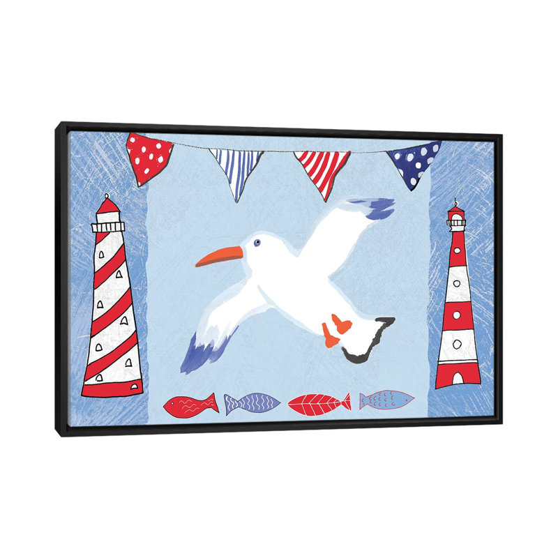 «Coastal Bird III», reproduction sur toile, H 18 po x l 26 po x P 1,5 po, Toile avec cadre noir, Pas de tapis