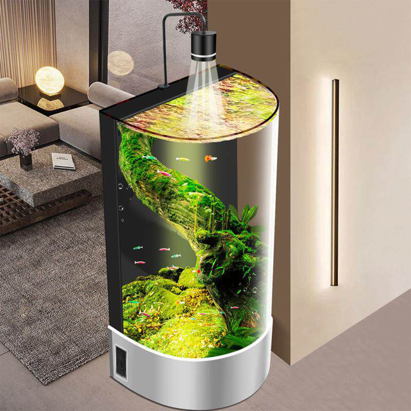 Réservoir d'aquarium moderne en bois manufacturé 50 à 63 gallons Eco, 23.62, Gray