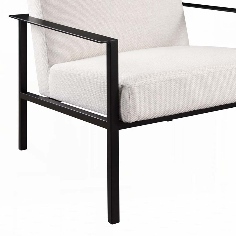 Fauteuil en métal, Blanc cassé
