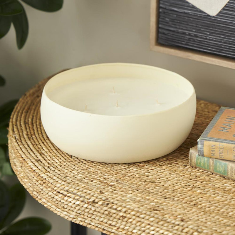 Bougie tropicale à 5 mèches texturées avec cire blanche