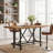 Counter Height Bar Table, 62.99" Long Pub Bar Table With Metal Footrest For Dining Kitchen Breakfast-1971893831