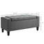 Banc de rangement en lin gris, plateau relevable avec bouton pour espace de vie, fonctionnel comme tabouret de pieds, banc de lit et repose-pieds polyvalent avec espace généreux, grand compartiment