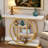 4-Tiered Storage Console Table 41.3" Sofa Table Entryway Table with Circle Base for Living Room