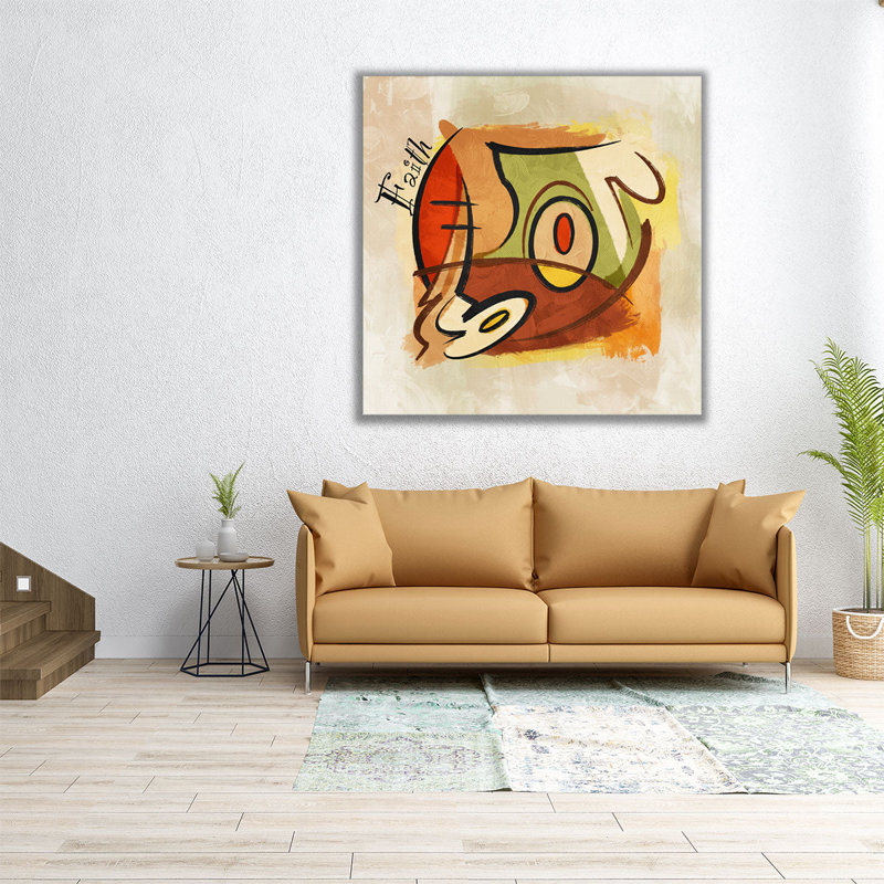 Faith Abstract - reproduction d'art sur toile, H 12 po x l 12 po