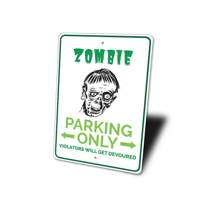 Enseigne en aluminium Zombie, H 18 po x l 12 po x P 0,06 po