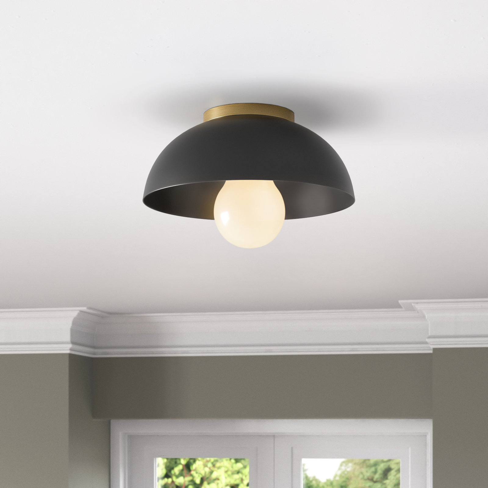 Kebo Single Light Flush Mount, Black