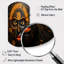 Tribu africaine, motifs sacrés V - horloge murale tribale africaine asymétrique en métal, impression d'horloge murale orange-105565959