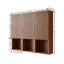 Armoire de rangement murale moderne de 41 po avec 3 unités modulaires, finition en chêne rainuré et tablettes ouvertes - conception peu encombrante pour la salle de bain ou le salon-1640974498