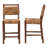 Bellange Bali & Pari Cordoba Bohemian Natural Seagrass And Mahogany Wood 2-Piece Counter Stool Set