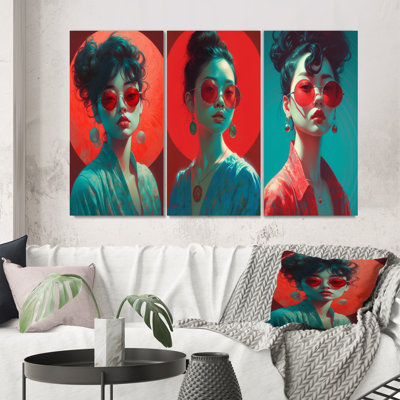 " Fashionable Japenese Woman " 3 - Pieces