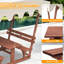 Table de pique-nique imperméable et banc en bois massif avec auvent amovible. Utilisation tout temps dans les cours, les parcs et les terrasses. Plateau de table de 1,06 pouce d'épaisseur, 1,18 bancs. Toile à l'abri du soleil, détachable pour