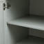 Armoire de rangement haute et large avec portes pour salle de bain / bureau, trois tiroirs, gris-1166649637