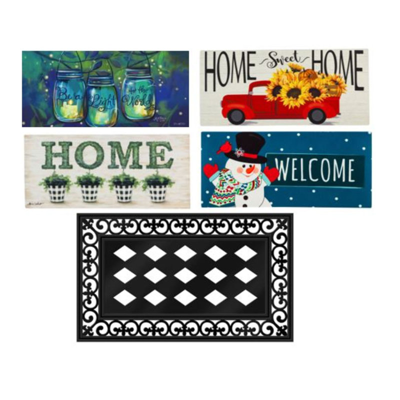 Sassafras 5 Piece Insert Mat Set with 4 Seasonal Inserts and 1 Rubber Frame