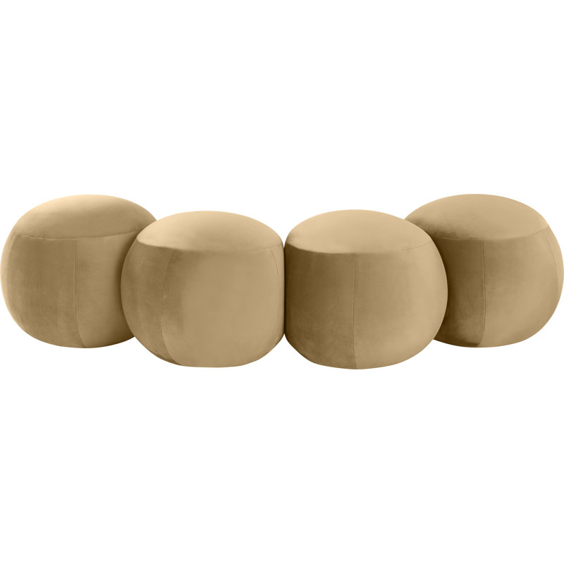 Apollo Velvet Bench, 18" H x 65" W x 31" D, Camel Velvet