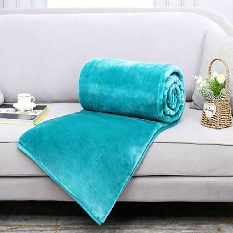 Erna Canora Grey Throw, W150 x L200cm, Teal