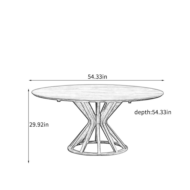 Table ronde Nordic, H 29,92 po x L 54,33 po x l 54,33 po